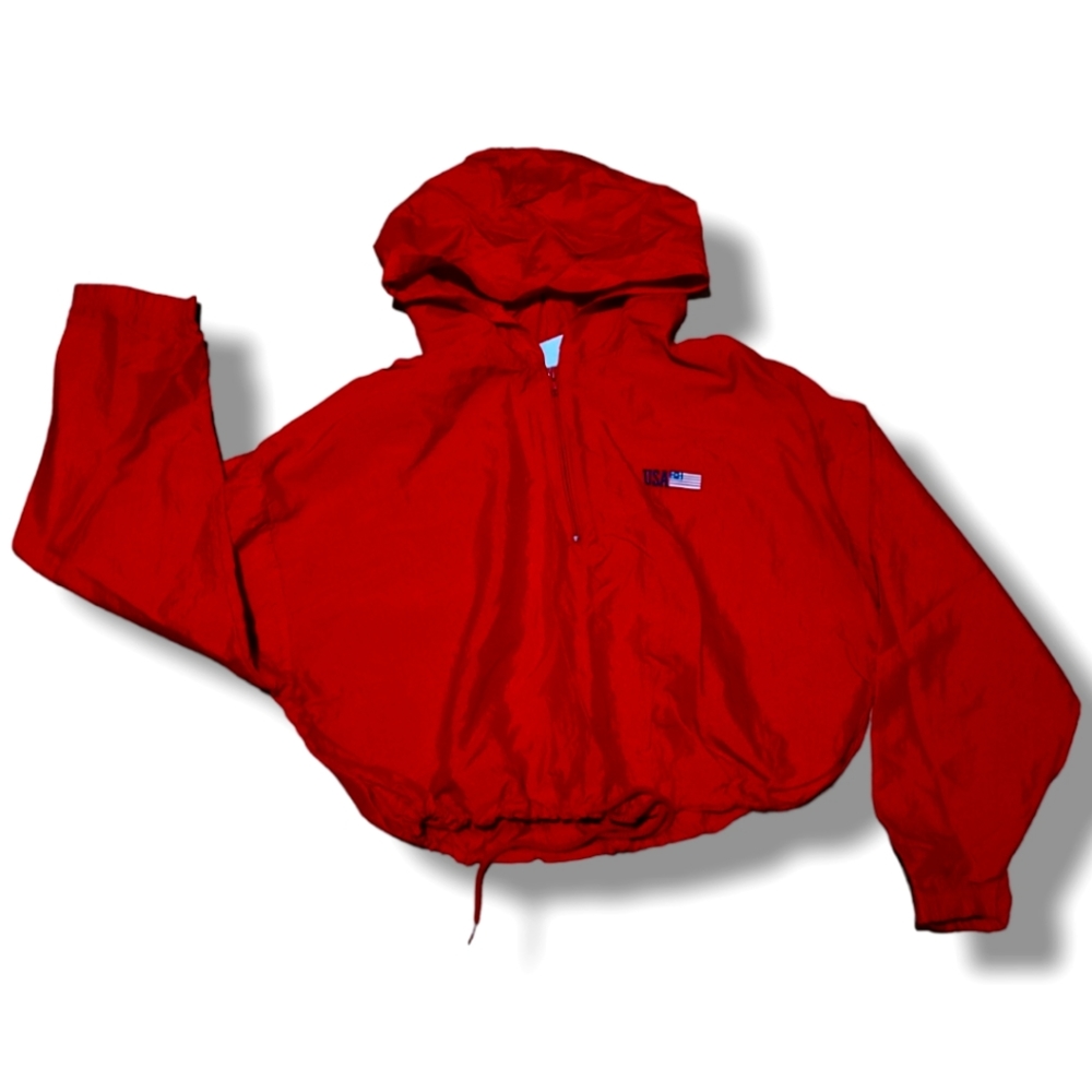 Red Cropped Pro Spirit Wind Breaker